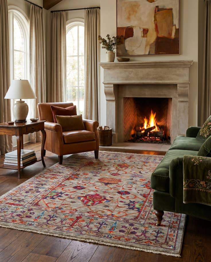 Detail image of 4' 1 x 6' 1 Hand Knotted Ariana Ziegler Rug
