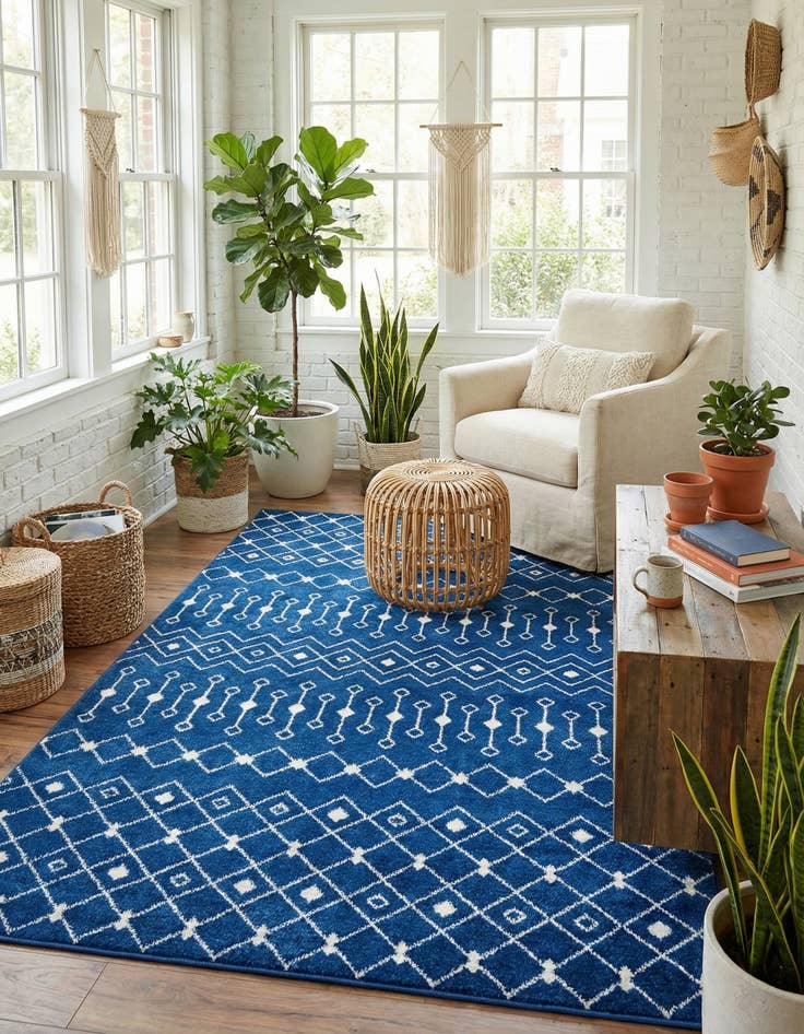 Detail image of 7' 10 x 10' Moroccan Trellis Rug