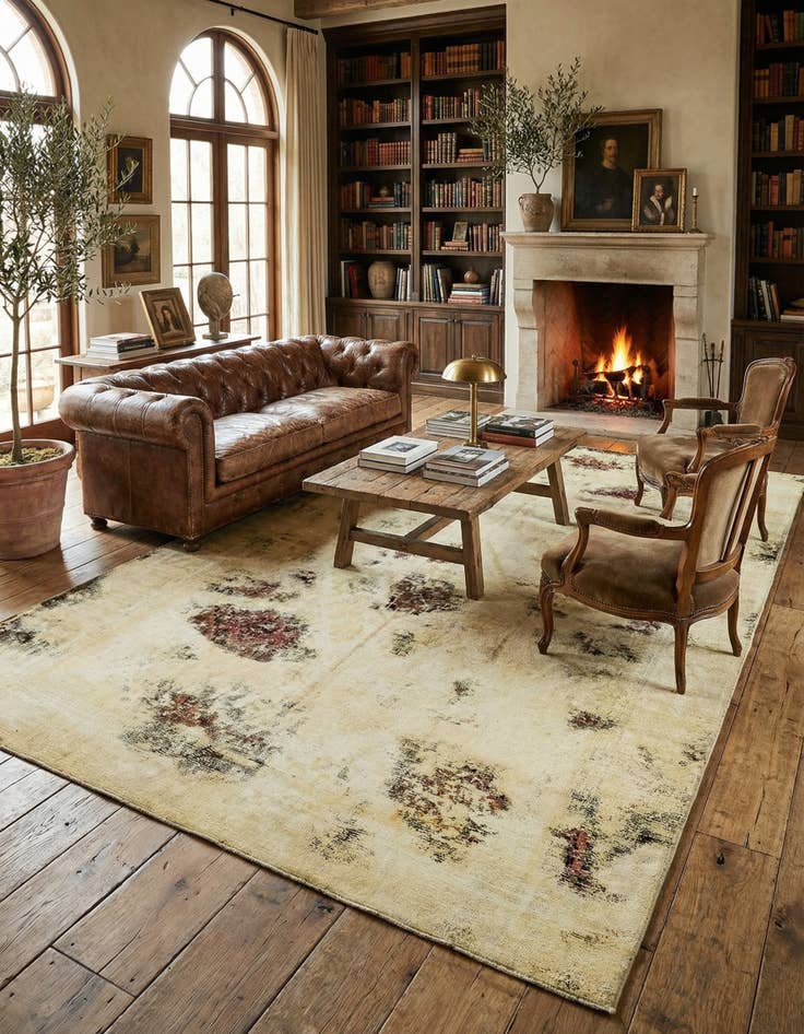 Detail image of 6' 9 x 9' 9 Hand Knotted Ultra Vintage Persian Wool Rug