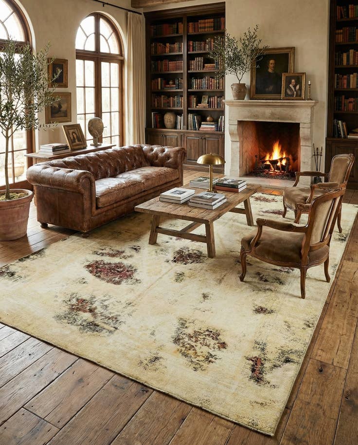 Detail image of 6' 9 x 9' 9 Hand Knotted Ultra Vintage Persian Wool Rug
