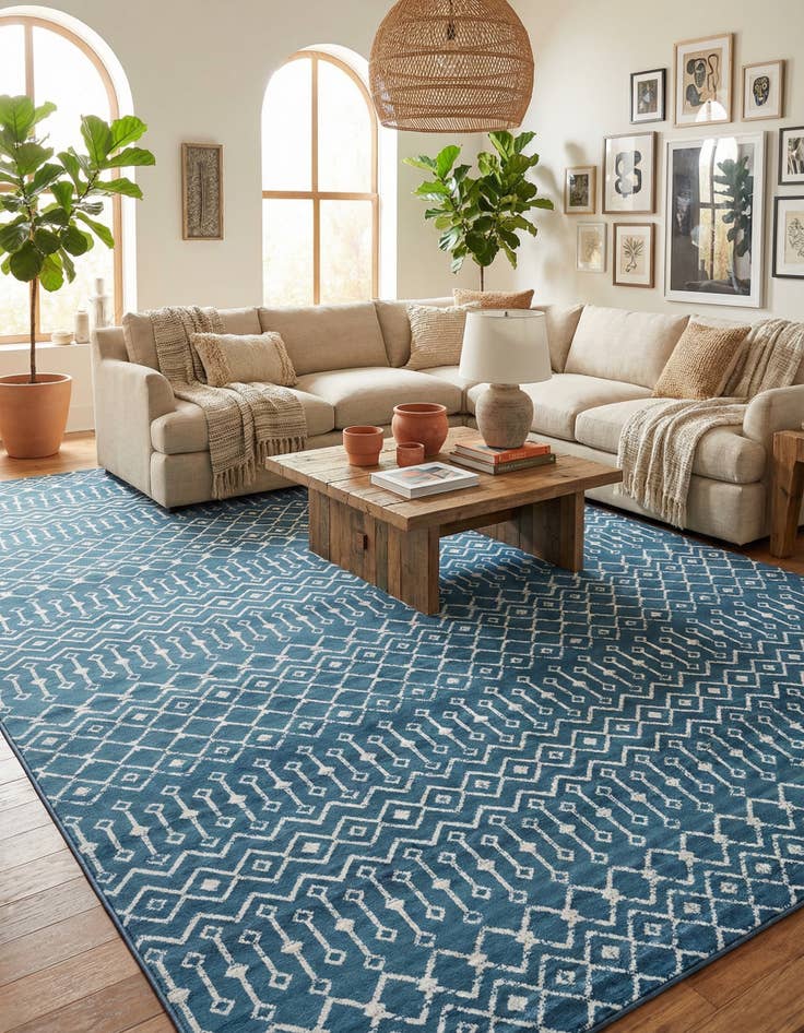 Detail image of 10' 8 x 16' 5 Kasbah Trellis Rug