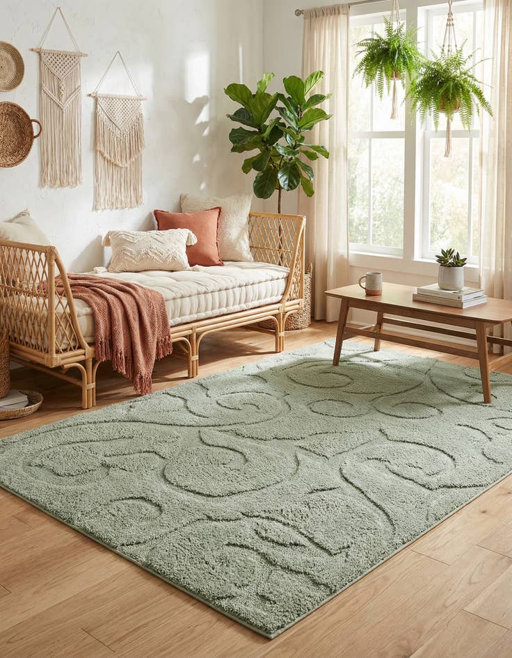 Detail image of 5' x 8' Botanical Shag Rug