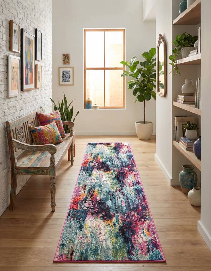 Detail image of 2' x 8' Washable Theia Runner Rug