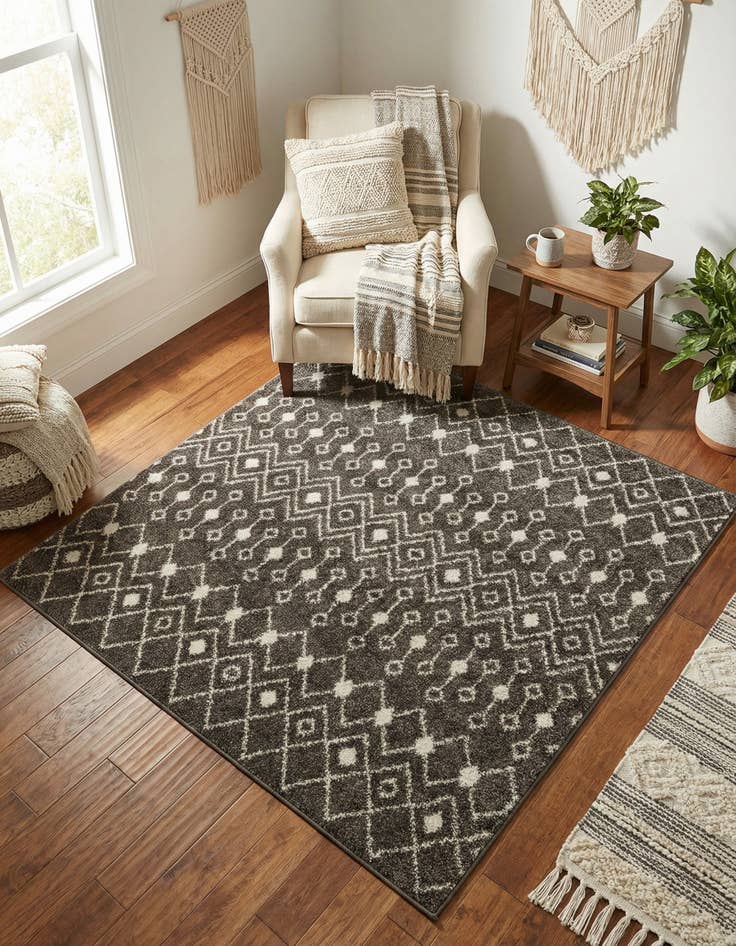 Detail image of 5' 3 x 5' 3 Moroccan Trellis Square Rug