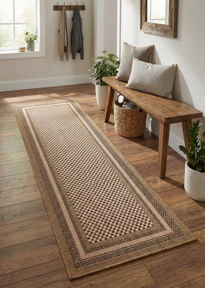 2' 2 x 6' Easy-Clean Border Indoor / Outdoor Runner Rug