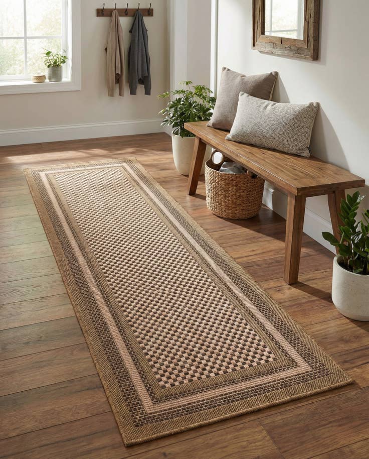 Detail image of 2' 2 x 6' Easy-Clean Border Indoor / Outdoor Runner Rug