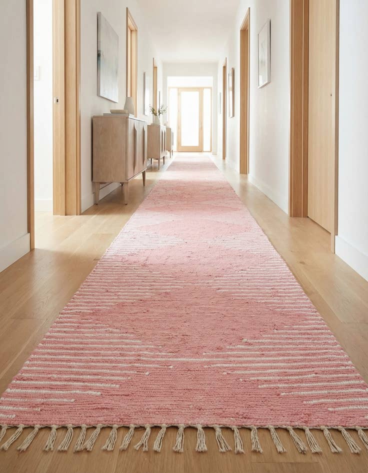 Detail image of 2' 11 x 16' 1  Hand Woven Chindi Cotton Runner Rug