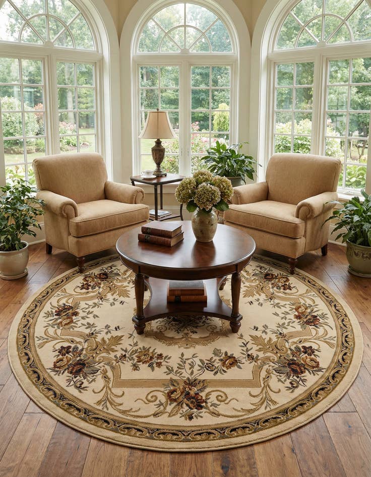 Detail image of 7' 10 x 7' 10 Classic Aubusson Round Rug