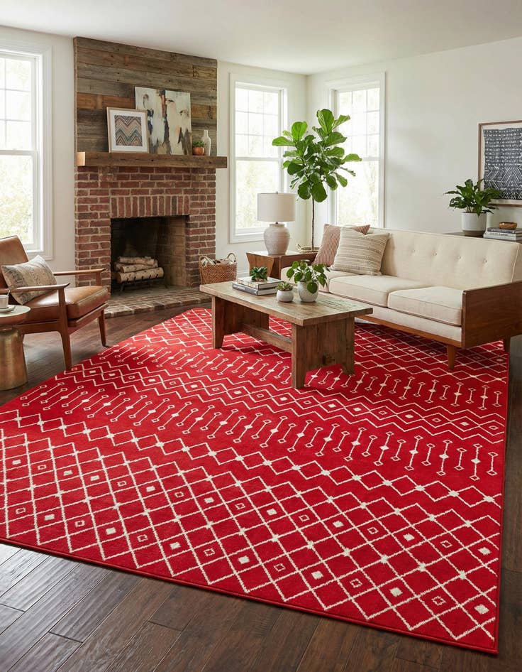 Detail image of 10' 8 x 14' Moroccan Trellis Rug