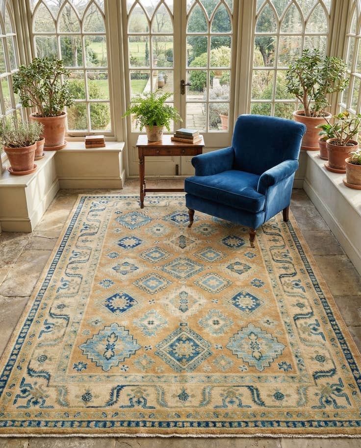 Detail image of 5' x 6' 9 Hand Knotted Oushak Wool Rug