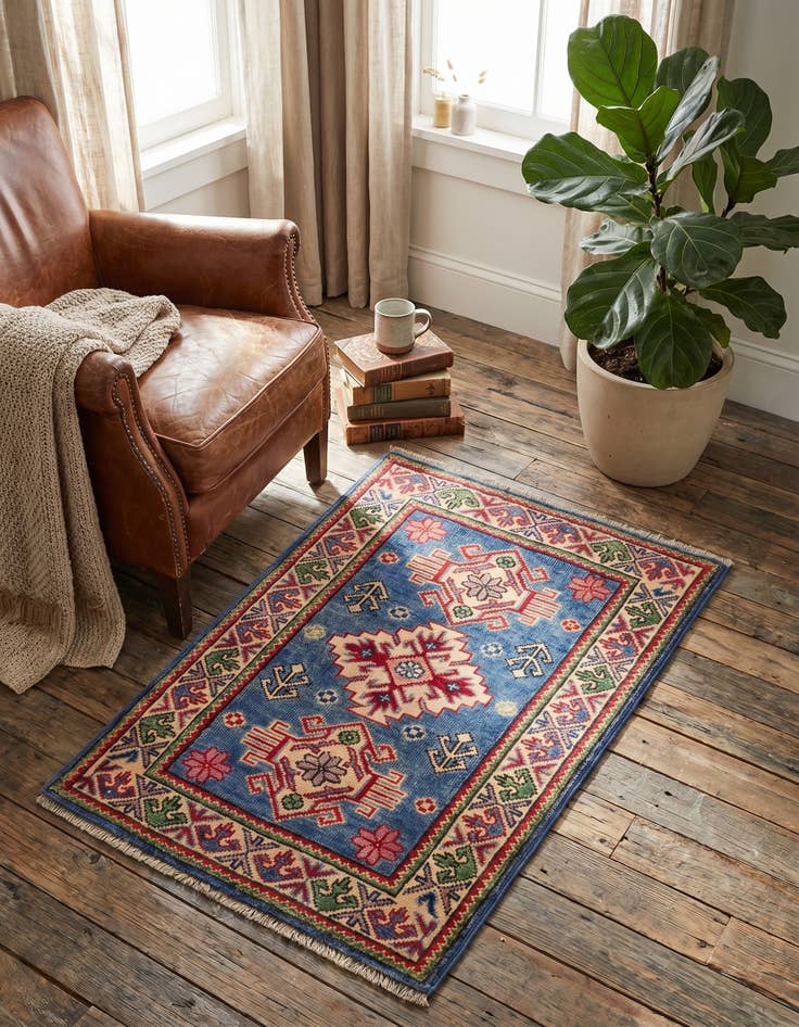 Detail image of 1' 11 x 2' 10 Hand Knotted Kazak Rug