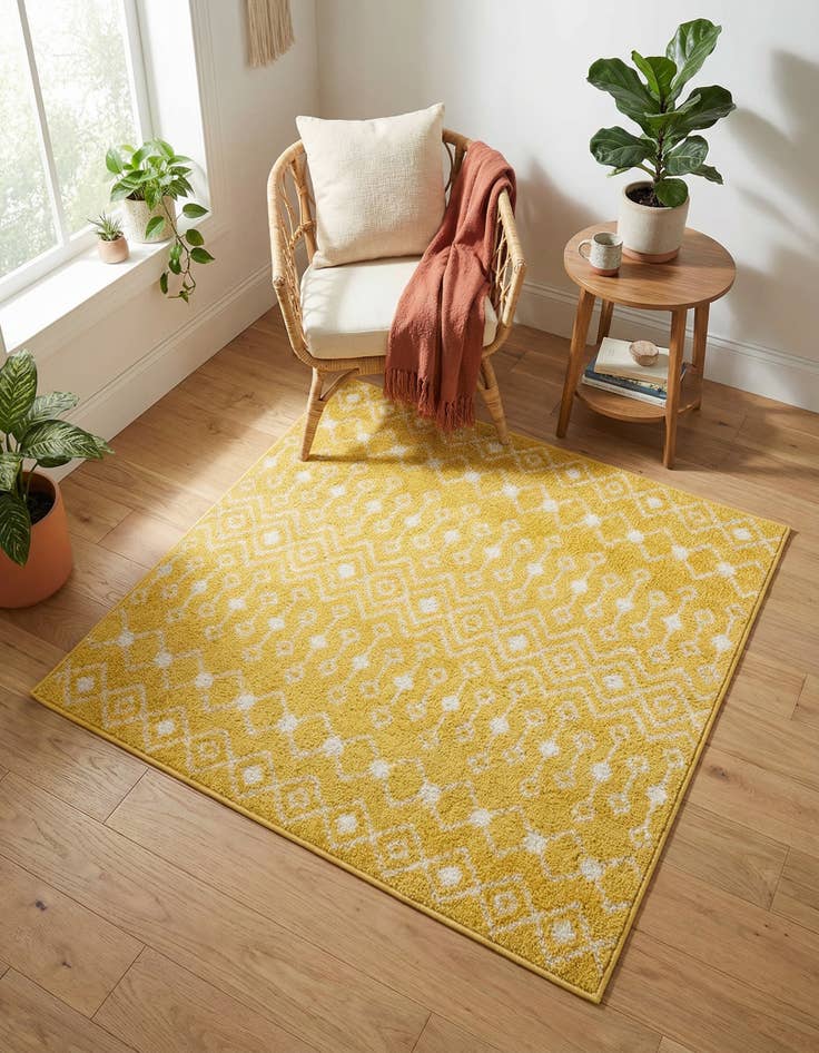 Detail image of 4' x 4' Moroccan Trellis Square Rug