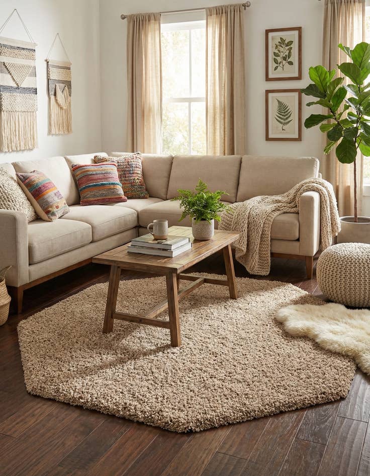 Detail image of 6' x 6' Everyday Shag Octagon Rug