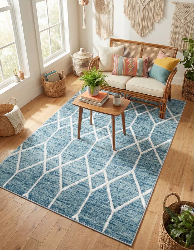 Detail image of  4' x 6' Lattice Trellis Rug