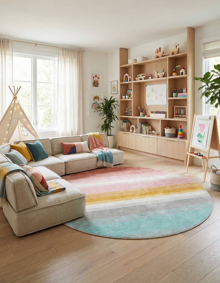 Detail image of 12' x 12' Whimsy Kids Round Rug