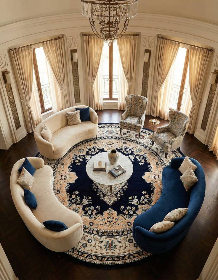 Detail image of 10' x 10' Nain Design Round Rug