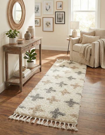 Ivory Lagom Shag Runner Rug