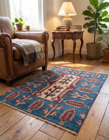 2' x 2' 11 Hand Knotted Kazak Rug
