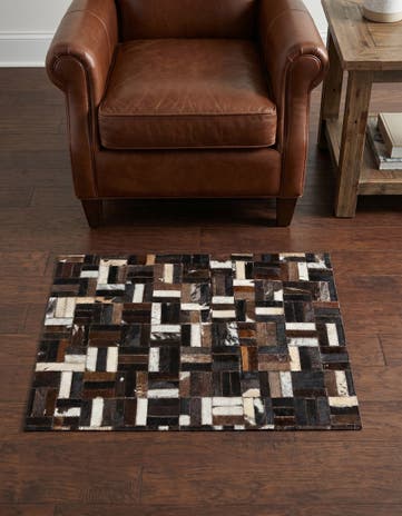 2' x 3' Cowhide Leather Rug