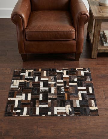 2' x 3' Cowhide Leather Rug