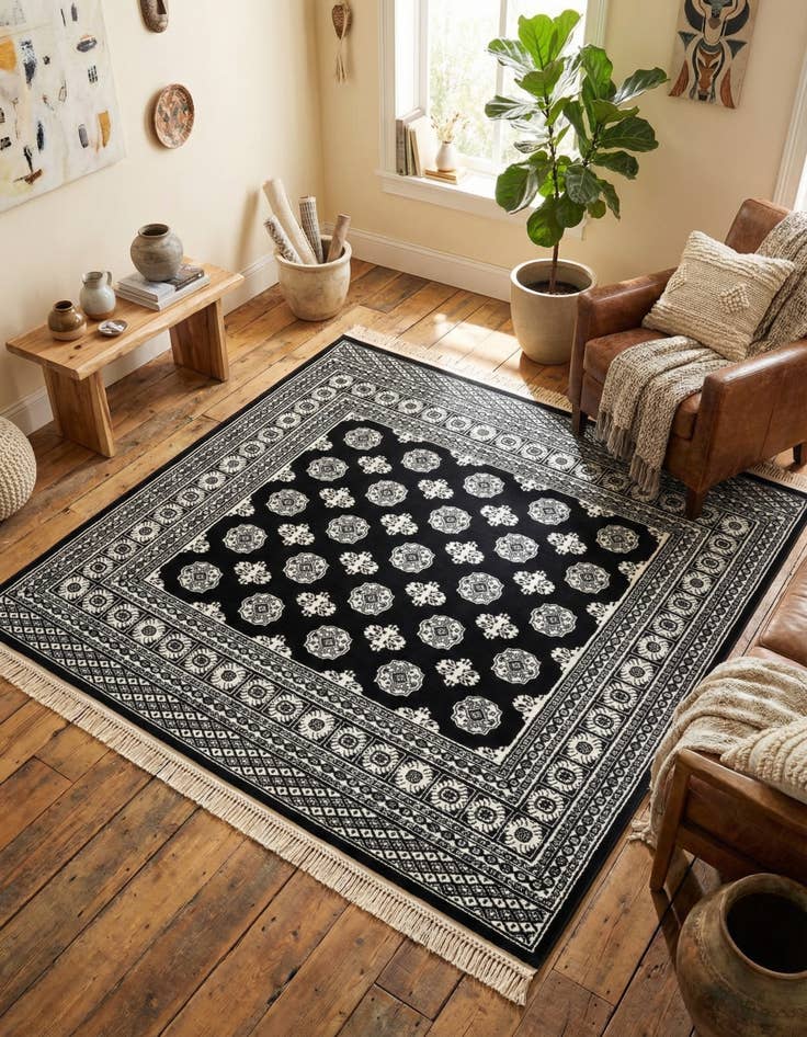 Detail image of 6' x 6' Bokhara Square Rug