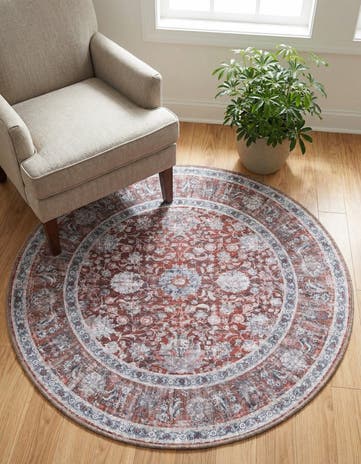 4' x 4' Washable Yara Round Rug