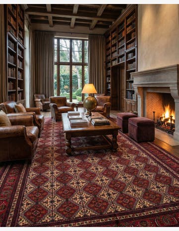 9' 10 x 16' 1 Hand Knotted Afghan Ersari Wool Rug