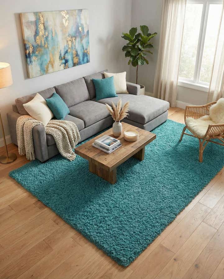 7' x 10' Solid Shag Rug