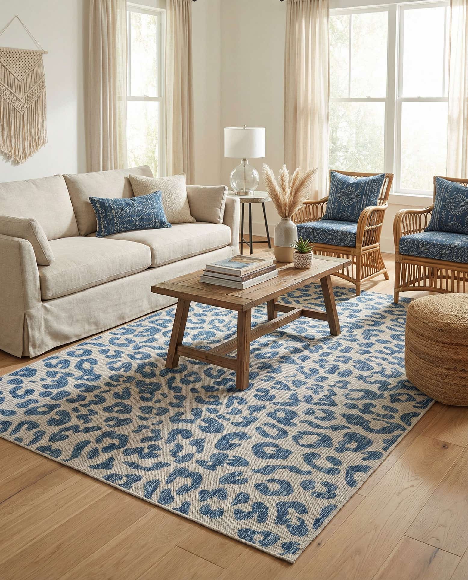 5' 3 x 8' Easy-Clean Safari Indoor / Outdoor Rug