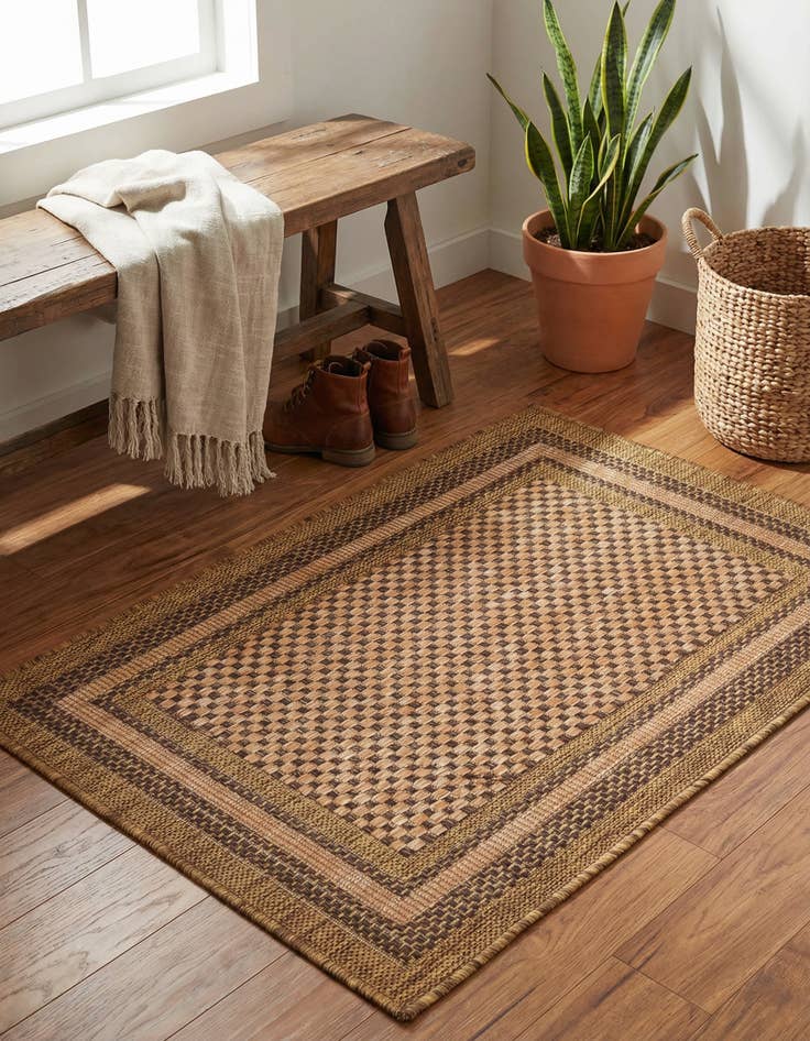 Detail image of 2' 2 x 3' Easy-Clean Border Indoor / Outdoor Rug