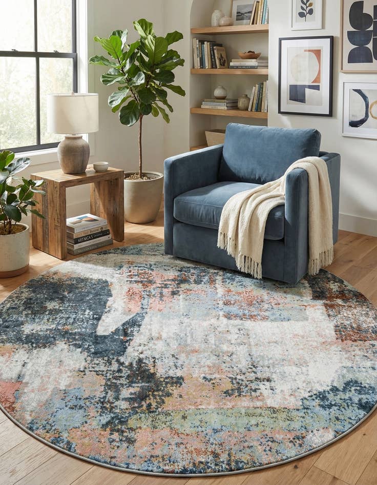 Detail image of 7' 10 x 7' 10 Kamala Washable Round Rug