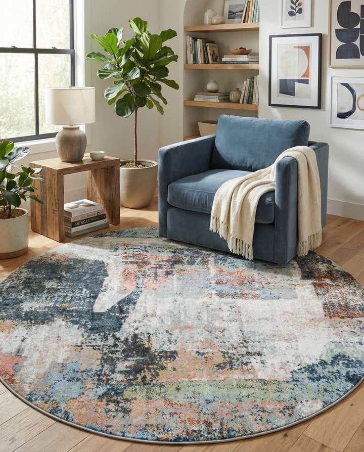7' 10 x 7' 10 Kamala Washable Round Rug