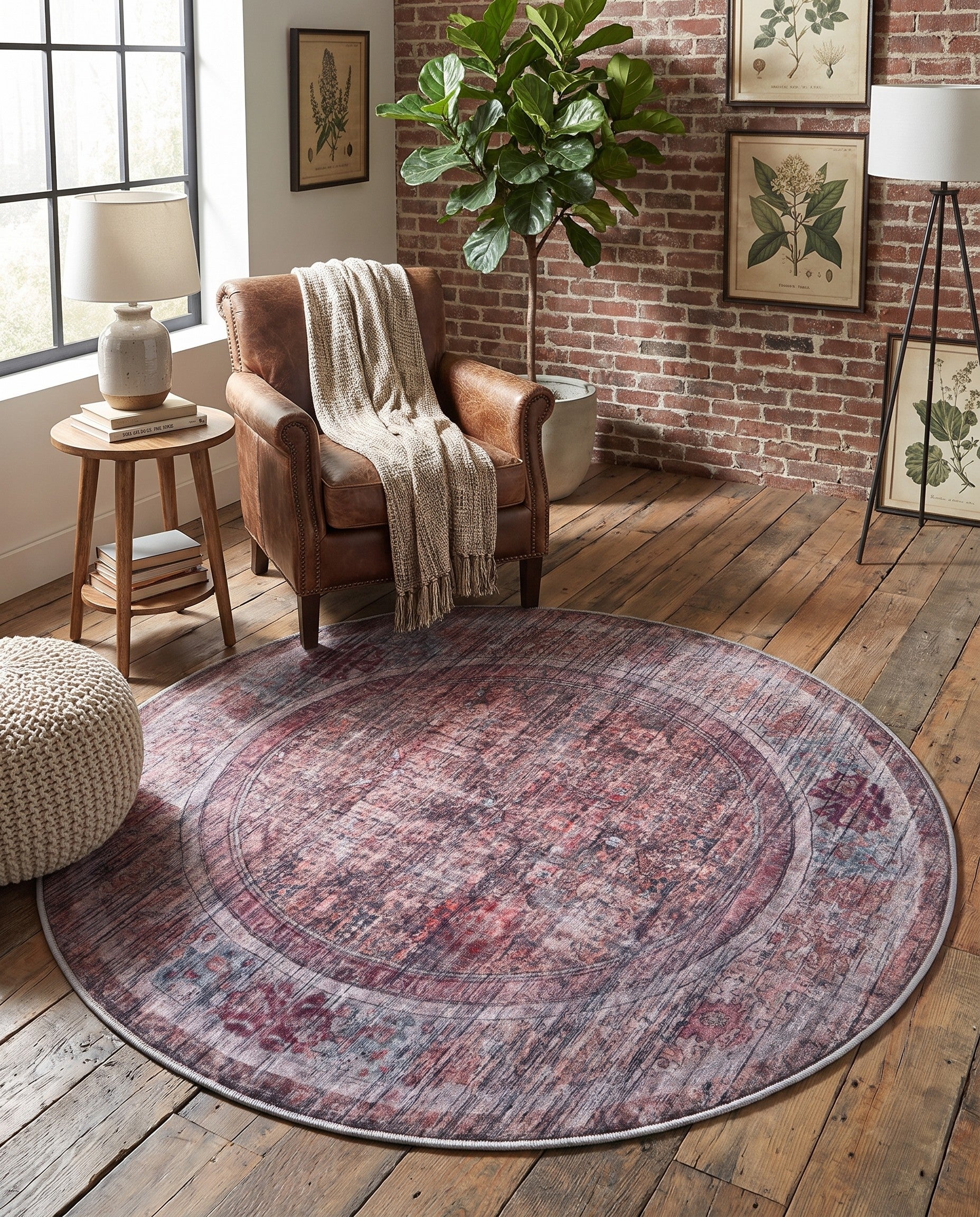 5' x 5' 3 Nostalgia Round Rug
