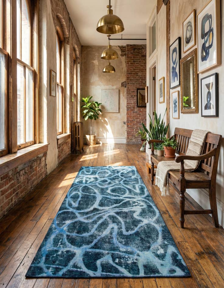 Detail image of 4' 6 x 7' 6 Hand Knotted Ultra Vintage Persian Wool Runner Rug