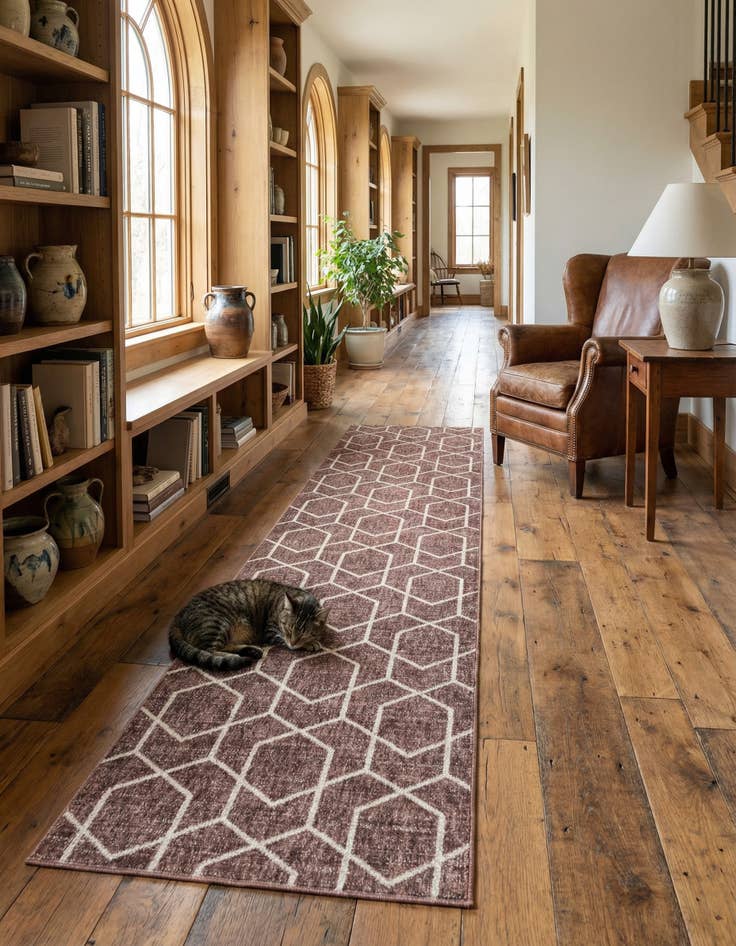 Detail image of 2' 7 x 12' Eco Trellis Runner Rug