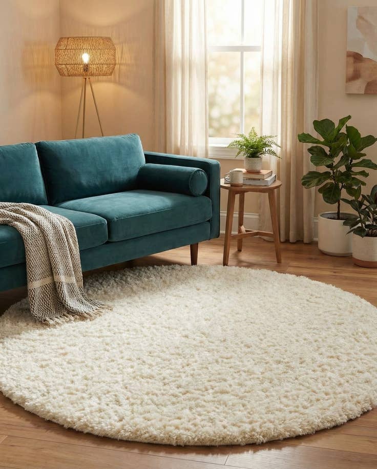 Detailfoto van 185cm x 185cm Infinity Shag Rond Vloerkleed