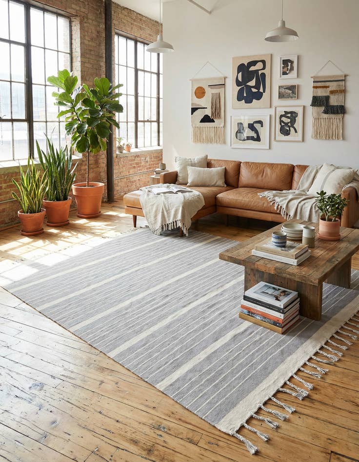 Detail image of 10' x 14' 1  Hand Woven Chindi Cotton Rug