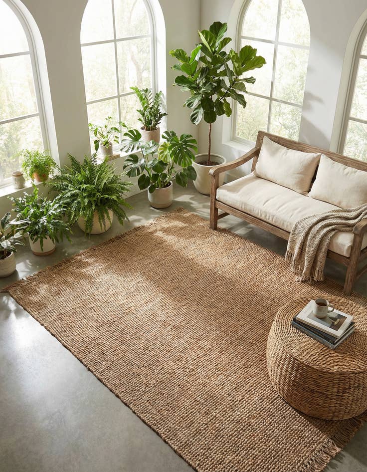 Detail image of 8' x 10' Hand Woven Chunky Jute Rug