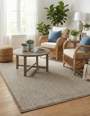 5' x 8' Easy-Clean Border Indoor / Outdoor Rug