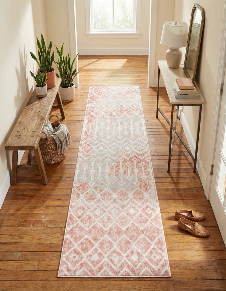 Detail image of 2' 7 x 10' Bohemian Trellis Runner Rug
