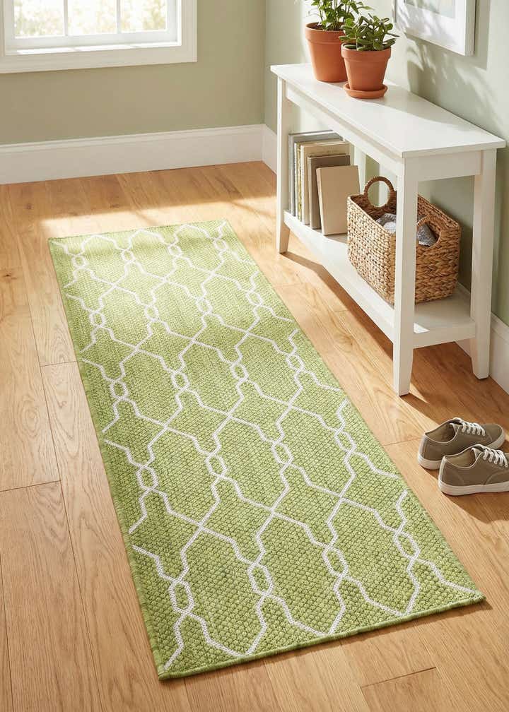2' x 6' Easy-Clean Lattice Indoor / Outdoor Runner Rug