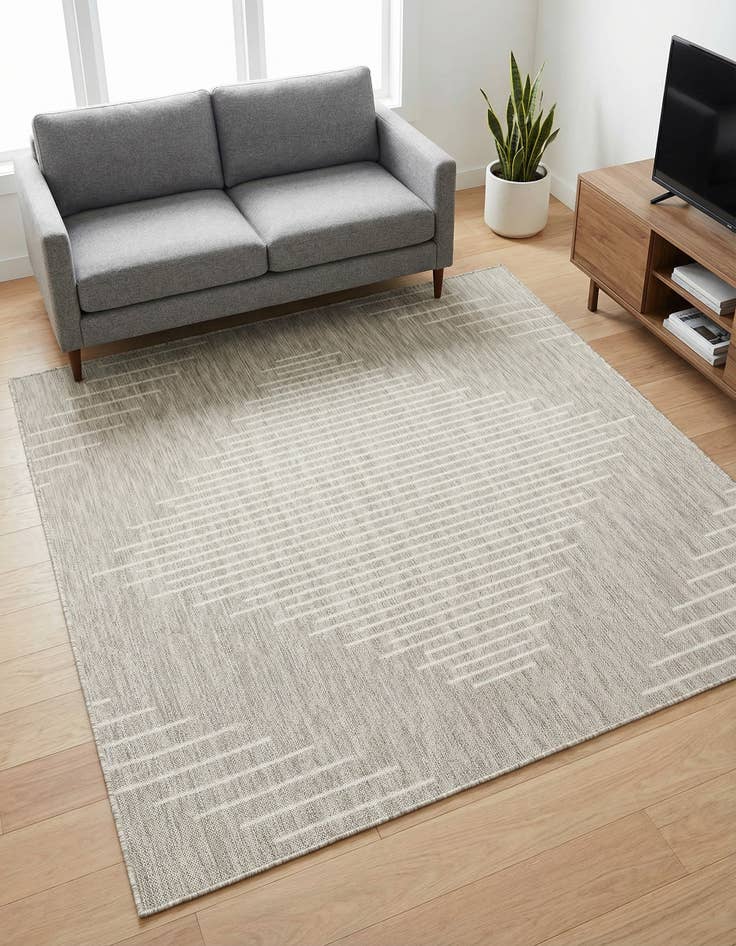 Detail image of 6' x 6'  Washable Modern Indoor / Outdoor Square Rug