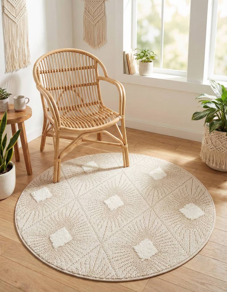 Detail image of 3' 3 x 3' 3 Boho Round Rug