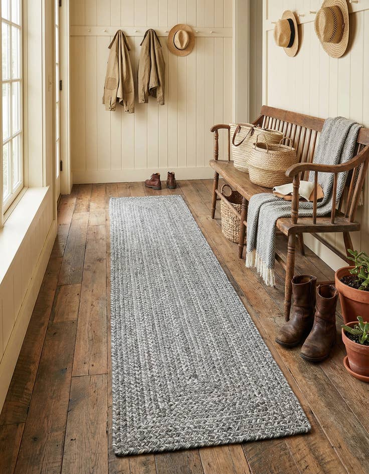 Detail image of 2' x 8'  Hand Tweed Braided Jute Runner Rug