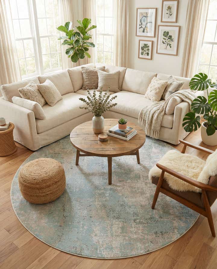 7' 10 x 7' 10 Lotus Round Rug