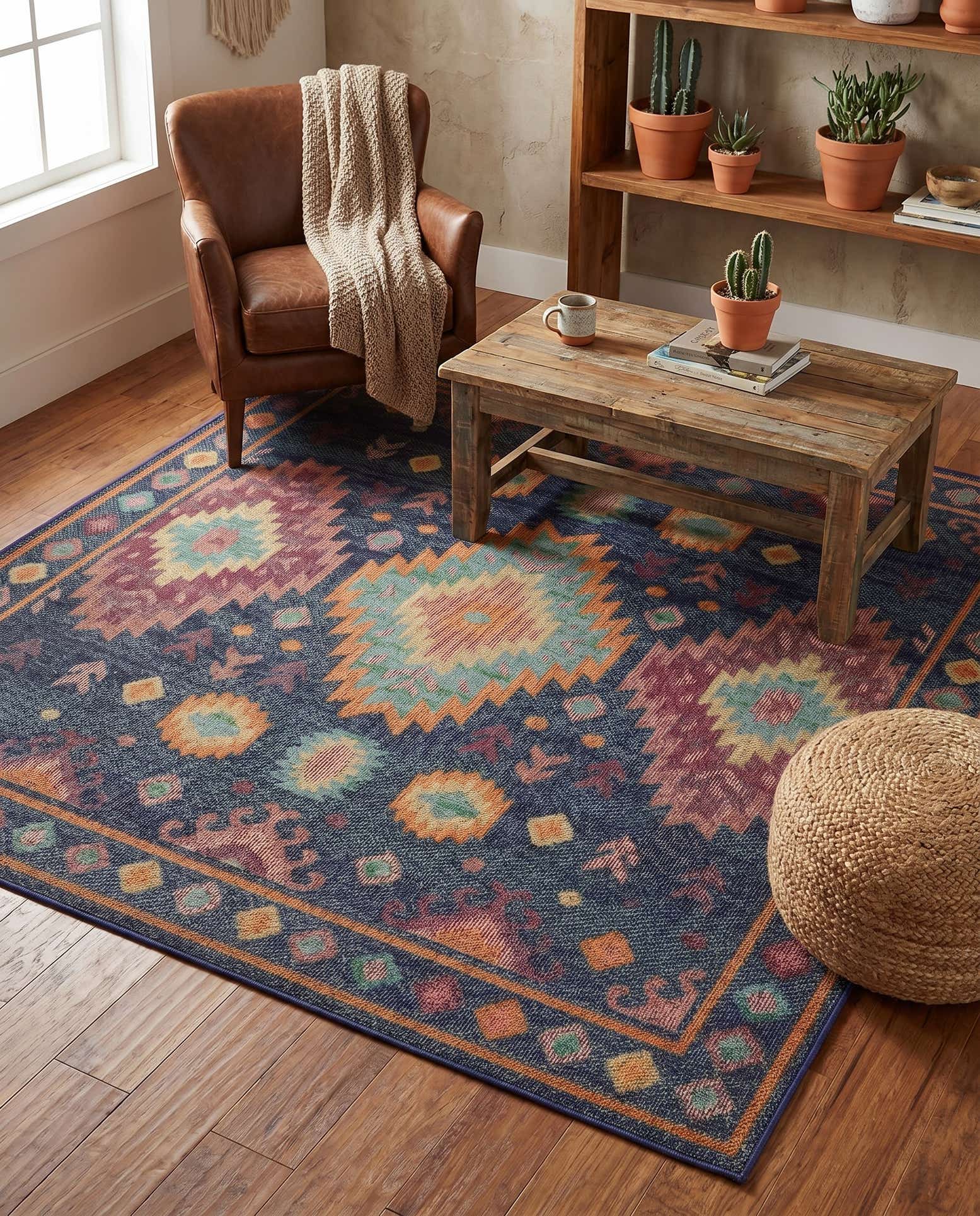 7' 10 x 7' 10 Easy-Clean Baja Indoor / Outdoor Square Rug
