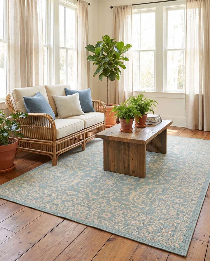 5' x 8' Easy-Clean Botanical Indoor / Outdoor Rug