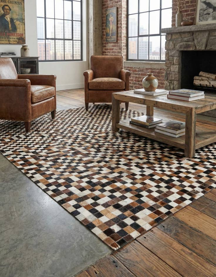 Detail image of 5' 5 x 7' 6 Cowhide Stocks Rug