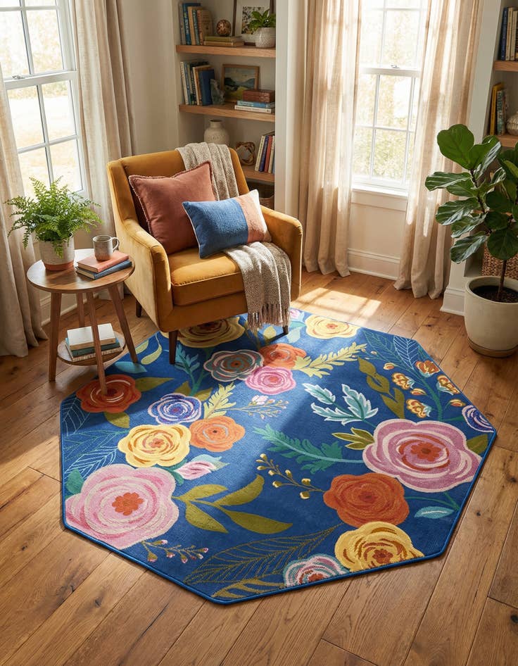 Detail image of 6' x 6' Blossom Octagon Rug