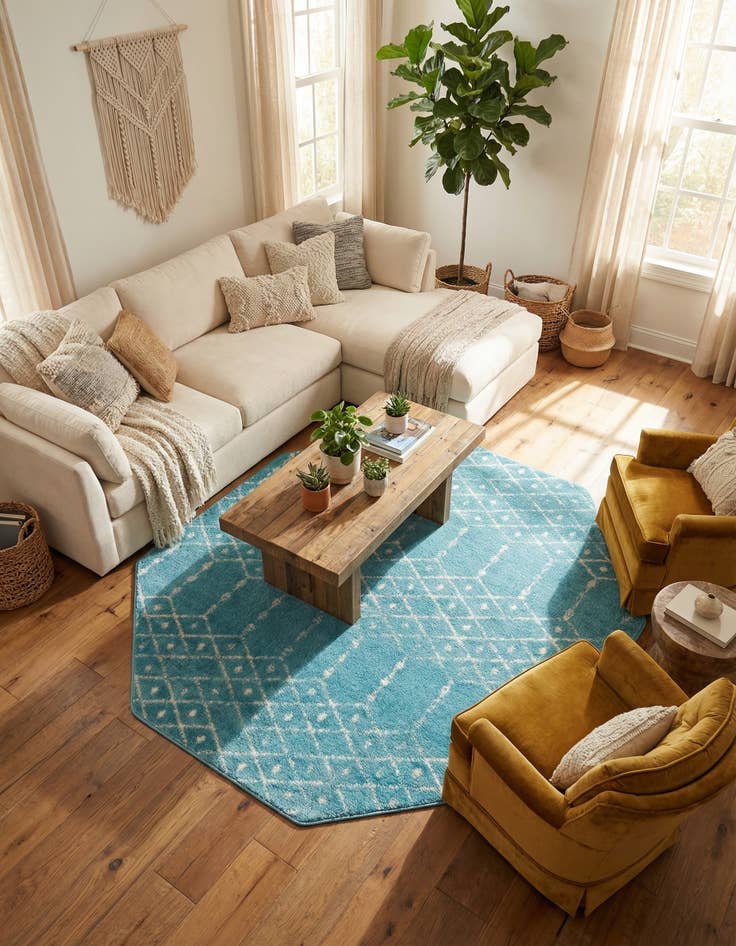 Detail image of 7' 10 x 7' 10 Paxon Trellis Octagon Rug